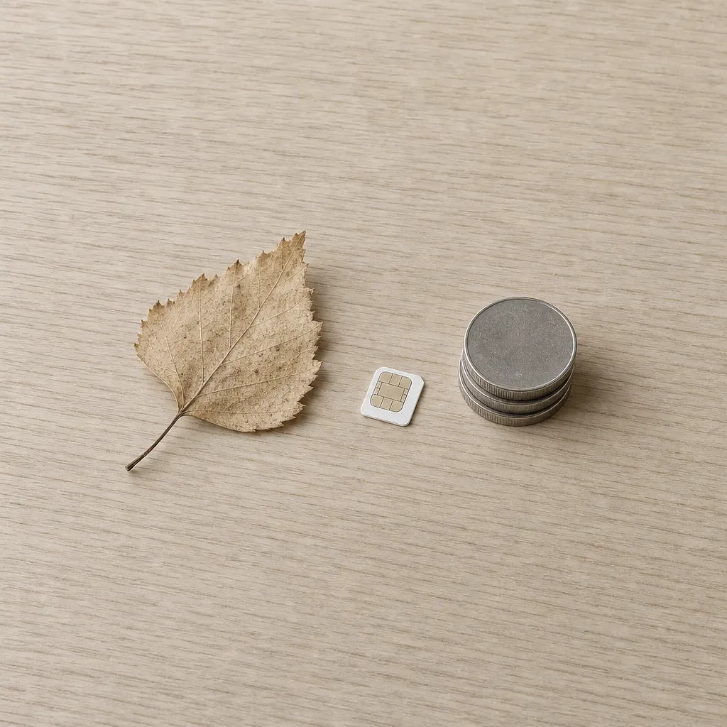 Minimalistiskt SIM-kort med mynt på träbord — koncept för billigt datasim